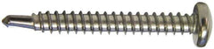 Value Collection - #14, Pan Head, Phillips Drive, 2-1/2" Length Under Head, #3 Point, Self Drilling Screw - Grade 410 Stainless Steel - Eagle Tool & Supply