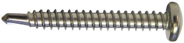 Value Collection - #14, Pan Head, Phillips Drive, 2" Length Under Head, #3 Point, Self Drilling Screw - Grade 410 Stainless Steel - Eagle Tool & Supply