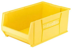 Akro-Mils - 200 Lb. Load Capacity, 20" Deep, Yellow Polymer Hopper Stacking Bin - 8" High x 12-3/8" Wide x 20" Long - Eagle Tool & Supply