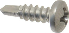 Value Collection - #6, Pan Head, Phillips Drive, 1/2" Length Under Head, #2 Point, Self Drilling Screw - Grade 410 Stainless Steel - Eagle Tool & Supply