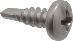Value Collection - #8, Pan Head, Phillips Drive, 1/2" Length Under Head, #2 Point, Self Drilling Screw - Grade 410 Stainless Steel - Eagle Tool & Supply