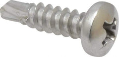 Value Collection - #8, Pan Head, Phillips Drive, 5/8" Length Under Head, #2 Point, Self Drilling Screw - Grade 410 Stainless Steel - Eagle Tool & Supply