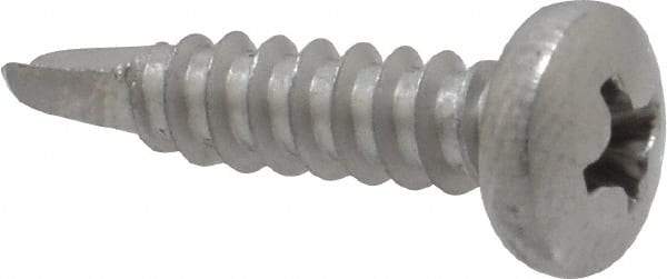 Value Collection - #8, Pan Head, Phillips Drive, 3/4" Length Under Head, #2 Point, Self Drilling Screw - Grade 410 Stainless Steel - Eagle Tool & Supply