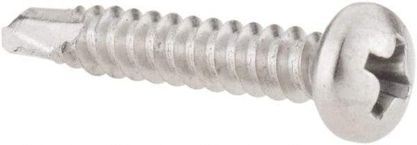 Value Collection - #8, Pan Head, Phillips Drive, 1" Length Under Head, #2 Point, Self Drilling Screw - Grade 410 Stainless Steel - Eagle Tool & Supply