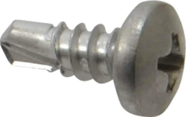 Value Collection - #10, Pan Head, Phillips Drive, 1/2" Length Under Head, #2 Point, Self Drilling Screw - Grade 410 Stainless Steel - Eagle Tool & Supply