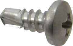 Value Collection - #10, Pan Head, Phillips Drive, 1/2" Length Under Head, #2 Point, Self Drilling Screw - Grade 410 Stainless Steel - Eagle Tool & Supply