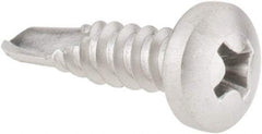 Value Collection - #10, Pan Head, Phillips Drive, 3/4" Length Under Head, #3 Point, Self Drilling Screw - Grade 410 Stainless Steel - Eagle Tool & Supply