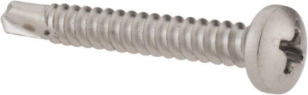 Value Collection - #10, Pan Head, Phillips Drive, 1-1/2" Length Under Head, #3 Point, Self Drilling Screw - Grade 410 Stainless Steel - Eagle Tool & Supply