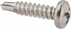 Value Collection - #12, Pan Head, Phillips Drive, 1" Length Under Head, #3 Point, Self Drilling Screw - Grade 410 Stainless Steel - Eagle Tool & Supply