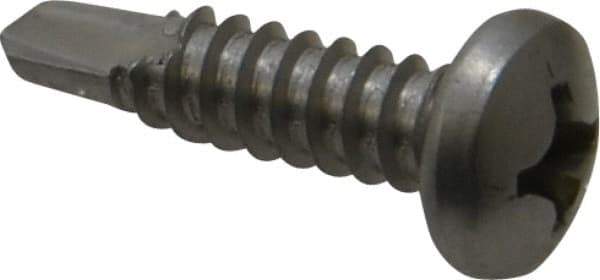 Value Collection - #14, Pan Head, Phillips Drive, 1" Length Under Head, #3 Point, Self Drilling Screw - Grade 410 Stainless Steel - Eagle Tool & Supply