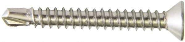 Value Collection - #12, Flat Head, Phillips Drive, 1-1/4" OAL, #3 Point, Self Drilling Screw - Grade 410 Stainless Steel - Eagle Tool & Supply