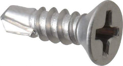 Value Collection - #6, Flat Head, Phillips Drive, 1/2" OAL, #2 Point, Self Drilling Screw - Grade 410 Stainless Steel - Eagle Tool & Supply