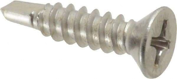 Value Collection - #8, Flat Head, Phillips Drive, 3/4" OAL, #2 Point, Self Drilling Screw - Grade 410 Stainless Steel - Eagle Tool & Supply