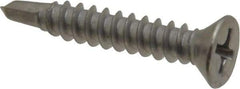 Value Collection - #8, Flat Head, Phillips Drive, 1" OAL, #2 Point, Self Drilling Screw - Grade 410 Stainless Steel - Eagle Tool & Supply