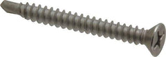 Value Collection - #8, Flat Head, Phillips Drive, 1-1/2" OAL, #2 Point, Self Drilling Screw - Grade 410 Stainless Steel - Eagle Tool & Supply