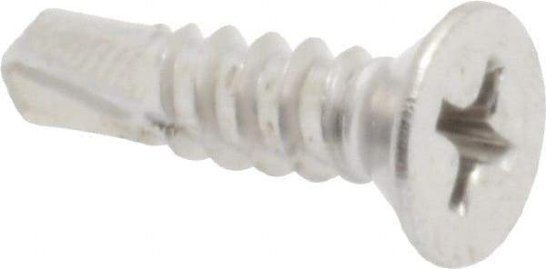 Value Collection - #10, Flat Head, Phillips Drive, 3/4" OAL, #3 Point, Self Drilling Screw - Grade 410 Stainless Steel - Eagle Tool & Supply