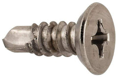Value Collection - #14, Flat Head, Phillips Drive, 3/4" OAL, #3 Point, Self Drilling Screw - Grade 410 Stainless Steel - Eagle Tool & Supply