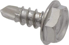 Value Collection - #6, Hex Washer Head, Hex Drive, 3/8" Length Under Head, #2 Point, Self Drilling Screw - Grade 410 Stainless Steel - Eagle Tool & Supply