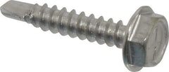 Value Collection - #6, Hex Washer Head, Hex Drive, 3/4" Length Under Head, #2 Point, Self Drilling Screw - Grade 410 Stainless Steel - Eagle Tool & Supply