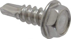 Value Collection - #8, Hex Washer Head, Hex Drive, 1/2" Length Under Head, #2 Point, Self Drilling Screw - Grade 410 Stainless Steel - Eagle Tool & Supply