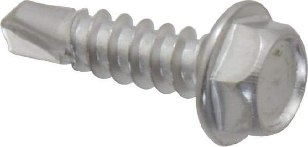 Value Collection - #8, Hex Washer Head, Hex Drive, 5/8" Length Under Head, #2 Point, Self Drilling Screw - Grade 410 Stainless Steel - Eagle Tool & Supply