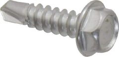 Value Collection - #8, Hex Washer Head, Hex Drive, 5/8" Length Under Head, #2 Point, Self Drilling Screw - Grade 410 Stainless Steel - Eagle Tool & Supply