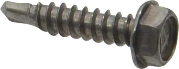 Value Collection - #8, Hex Washer Head, Hex Drive, 3/4" Length Under Head, #2 Point, Self Drilling Screw - Grade 410 Stainless Steel - Eagle Tool & Supply