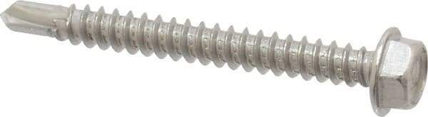 Value Collection - #8, Hex Washer Head, Hex Drive, 1-1/2" Length Under Head, #2 Point, Self Drilling Screw - Grade 410 Stainless Steel - Eagle Tool & Supply