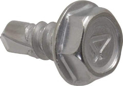 Value Collection - #10, Hex Washer Head, Hex Drive, 1/2" Length Under Head, #2 Point, Self Drilling Screw - Grade 410 Stainless Steel - Eagle Tool & Supply