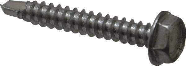 Value Collection - #10, Hex Washer Head, Hex Drive, 1-1/4" Length Under Head, #3 Point, Self Drilling Screw - Grade 410 Stainless Steel - Eagle Tool & Supply