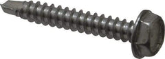 Value Collection - #10, Hex Washer Head, Hex Drive, 1-1/4" Length Under Head, #3 Point, Self Drilling Screw - Grade 410 Stainless Steel - Eagle Tool & Supply