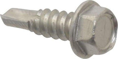 Value Collection - #12, Hex Washer Head, Hex Drive, 3/4" Length Under Head, #3 Point, Self Drilling Screw - Grade 410 Stainless Steel - Eagle Tool & Supply
