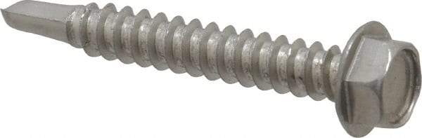 Value Collection - #12, Hex Washer Head, Hex Drive, 1-1/2" Length Under Head, #3 Point, Self Drilling Screw - Grade 410 Stainless Steel - Eagle Tool & Supply