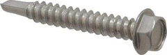 Value Collection - #12, Hex Washer Head, Hex Drive, 1-1/2" Length Under Head, #3 Point, Self Drilling Screw - Grade 410 Stainless Steel - Eagle Tool & Supply