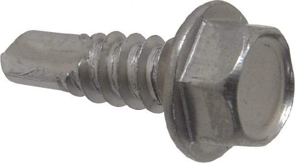 Value Collection - #14, Hex Washer Head, Hex Drive, 3/4" Length Under Head, #3 Point, Self Drilling Screw - Grade 410 Stainless Steel - Eagle Tool & Supply