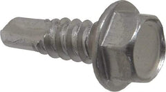 Value Collection - #14, Hex Washer Head, Hex Drive, 3/4" Length Under Head, #3 Point, Self Drilling Screw - Grade 410 Stainless Steel - Eagle Tool & Supply