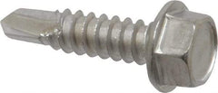 Value Collection - #14, Hex Washer Head, Hex Drive, 1" Length Under Head, #3 Point, Self Drilling Screw - Grade 410 Stainless Steel - Eagle Tool & Supply