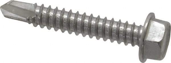 Value Collection - #14, Hex Washer Head, Hex Drive, 1-1/2" Length Under Head, #3 Point, Self Drilling Screw - Grade 410 Stainless Steel - Eagle Tool & Supply