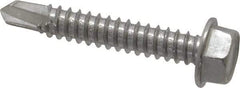 Value Collection - #14, Hex Washer Head, Hex Drive, 1-1/2" Length Under Head, #3 Point, Self Drilling Screw - Grade 410 Stainless Steel - Eagle Tool & Supply