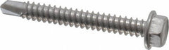 Value Collection - #14, Hex Washer Head, Hex Drive, 2" Length Under Head, #3 Point, Self Drilling Screw - Grade 410 Stainless Steel - Eagle Tool & Supply