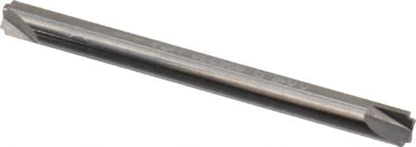 Hertel - 0.015" Radius, 1/8" Mill Diam, 2 Flute Solid Carbide Corner Rounding End Mill - Double End, Uncoated, 1-1/2" OAL, 1/8" Shank Diam - Eagle Tool & Supply