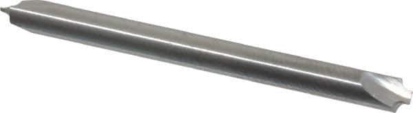 Hertel - 0.035" Radius, 1/8" Mill Diam, 2 Flute Solid Carbide Corner Rounding End Mill - Double End, Uncoated, 1-1/2" OAL, 1/8" Shank Diam - Eagle Tool & Supply