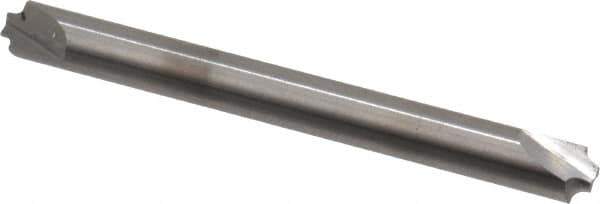 Hertel - 0.046" Radius, 3/16" Mill Diam, 2 Flute Solid Carbide Corner Rounding End Mill - Double End, Uncoated, 2" OAL, 3/16" Shank Diam - Eagle Tool & Supply