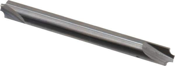 Hertel - 0.072" Radius, 1/4" Mill Diam, 2 Flute Solid Carbide Corner Rounding End Mill - Double End, Uncoated, 2-1/2" OAL, 1/4" Shank Diam - Eagle Tool & Supply