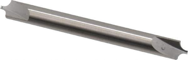 Hertel - 0.1" Radius, 1/4" Mill Diam, 2 Flute Solid Carbide Corner Rounding End Mill - Double End, Uncoated, 2-1/2" OAL, 1/4" Shank Diam - Eagle Tool & Supply