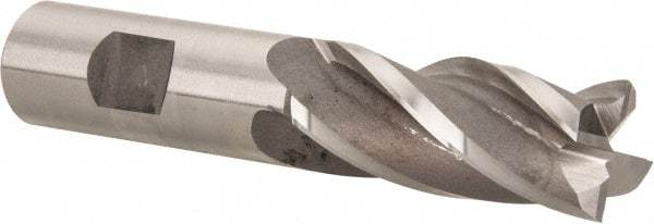 Hertel - 20mm, 1-7/8" LOC, 3/4" Shank Diam, 4-1/8" OAL, 4 Flute, Cobalt Square End Mill - Single End, Uncoated, Spiral Flute, Centercutting, Right Hand Cut, Right Hand Flute - Eagle Tool & Supply