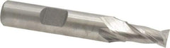 Hertel - 7mm, 9/16" LOC, 3/8" Shank Diam, 2-3/8" OAL, 2 Flute, Cobalt Square End Mill - Single End, Uncoated, Spiral Flute, Centercutting, Right Hand Cut, Right Hand Flute - Eagle Tool & Supply