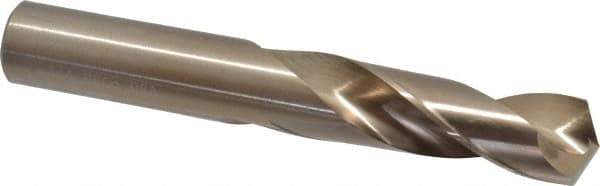 Hertel - 3/4" 135° Spiral Flute Cobalt Screw Machine Drill Bit - Bright Finish, Right Hand Cut, 3-1/8" Flute Length, 5" OAL, Split Point, Straight Shank - Eagle Tool & Supply