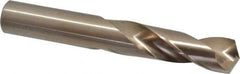 Hertel - 3/4" 135° Spiral Flute Cobalt Screw Machine Drill Bit - Bright Finish, Right Hand Cut, 3-1/8" Flute Length, 5" OAL, Split Point, Straight Shank - Eagle Tool & Supply