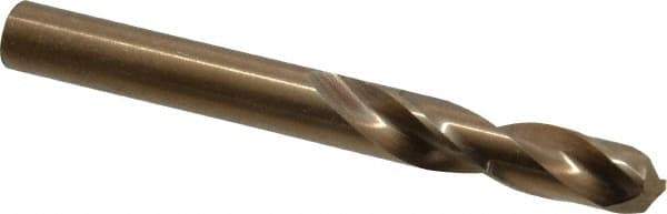 Hertel - 0.316" 135° Spiral Flute Cobalt Screw Machine Drill Bit - Bright Finish, Right Hand Cut, 1-11/16" Flute Length, 2-15/16" OAL, Split Point, Straight Shank - Eagle Tool & Supply